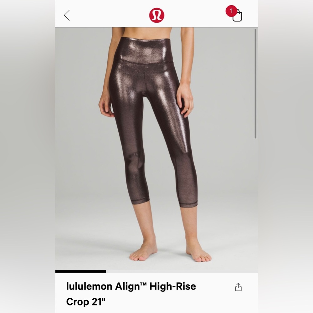LULULEMON high rise crop 21” size 6